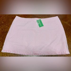 Lilly Pulitzer Women's Callie Skirt in Hotty Pink Lucky Seersucker, 10